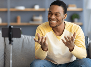 Men siting on sofa