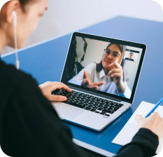 Girl on video call
